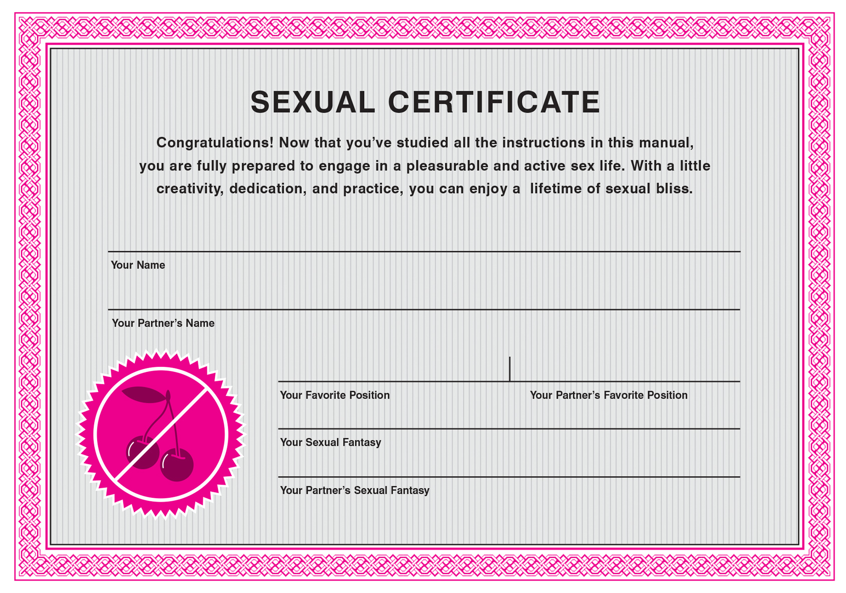 Extended Ebook Content For The Sex Instruction Manual Sexual Certificate